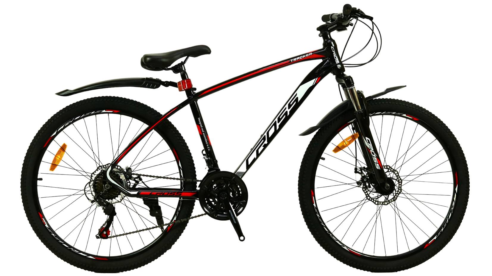 Фотографія Велосипед CROSS Tracker 29", розмір M рама 18" (2023), Чорний-Червоний